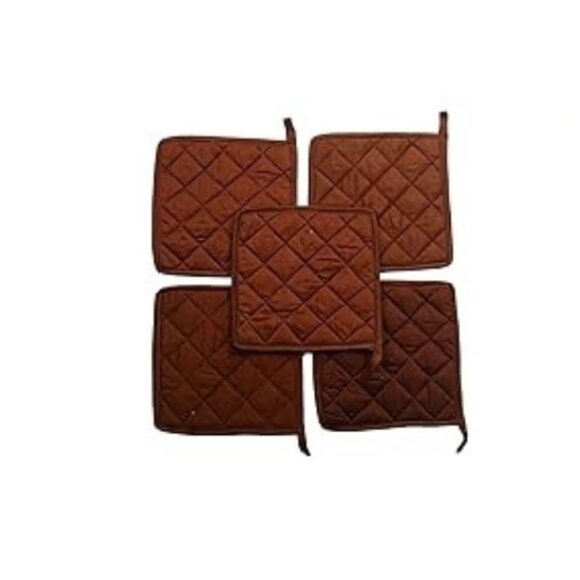 Pot Holders 100% Cotton (Pack of 10) Pot Holder 8" x 8" Square Brown Bulk - Picture 2 of 2